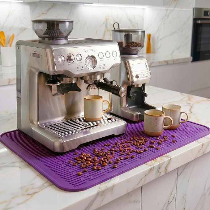 MicoYang Silicone Dish Drying Mat for Multiple Usage,Easy clean,Eco-friendly,Heat-resistant Silicone Mat for Kitchen Counter or Sink,Refrigerator or Drawer Liner Purple 2XL 24 inches x 18 inches