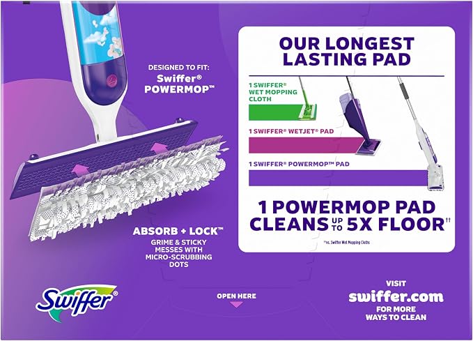 Procter & Gamble Swiffer PowerMop Multi-Surface Mopping Pad Refills, 5 Count Mop Heads