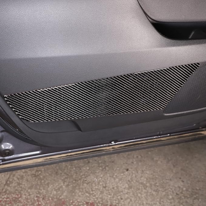 Door Anti-Kick Pad Stickers for Honda Pilot 2016-2022/Ridgeline 2017-2023/Passport 2019-2023, Inner Car Door Anti-Collision Mat, Interior Door Trim Panel, Carbon Fiber (Rear Door Trim Panel Sticker)