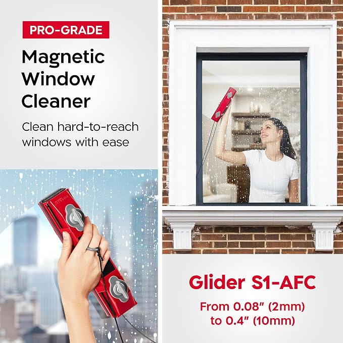 Tyroler Glider S-1 AFC Magnetic Window Cleaner Tool Fits Windows 0.1"-0.4" | | Double-Sided Window Cleaner Tool Fits Windows 0.1"-0.4" Thick | Magnet Window Cleaner | Magnetic Glass Cleaner