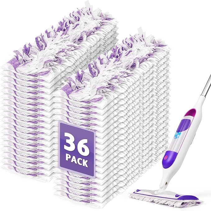 AIR U+ 36 Pack Disposable Power Mop Pads Refills for Swiffer Power Mop | Unscented 14-Layer Thickened, Wet and Dry Use, Multi-Surface Replacement Mopping Refills Pads for Floor Surface Cleaning