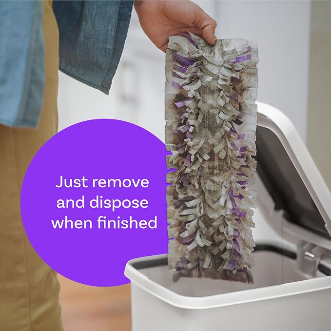 Swiffer Power Mop Refill Pack, Floor Cleaner for Mopping Tile, Vinyl, Laminate, Wood in Home, Bathroom, Kitchen, All Purpose Multi-Surface Cleaning, 5 Pads + 1 Lavender Solution, Pack of 4