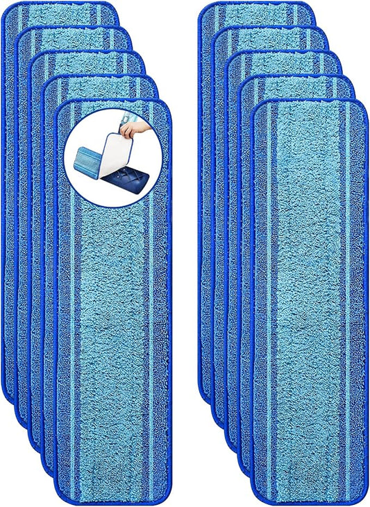 10-Pack Microfiber Mop Pads for Bona Mop- Washable Reusable Refills for Hardwood, Tile & Multi-Surface Floors | Pet Hair & Stain Remover