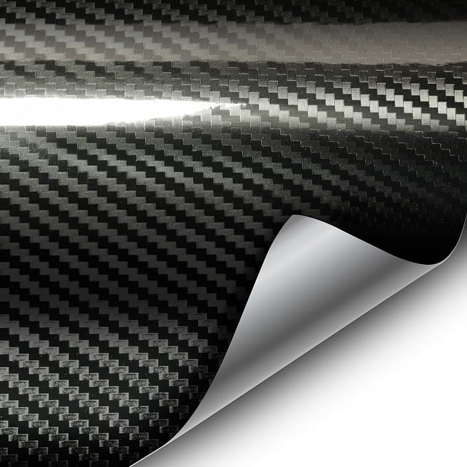VVIVID Epoxy High Gloss Carbon Vinyl Automotive Wrap Film DIY Easy to Install No Mess (20ft x 5ft, Black)