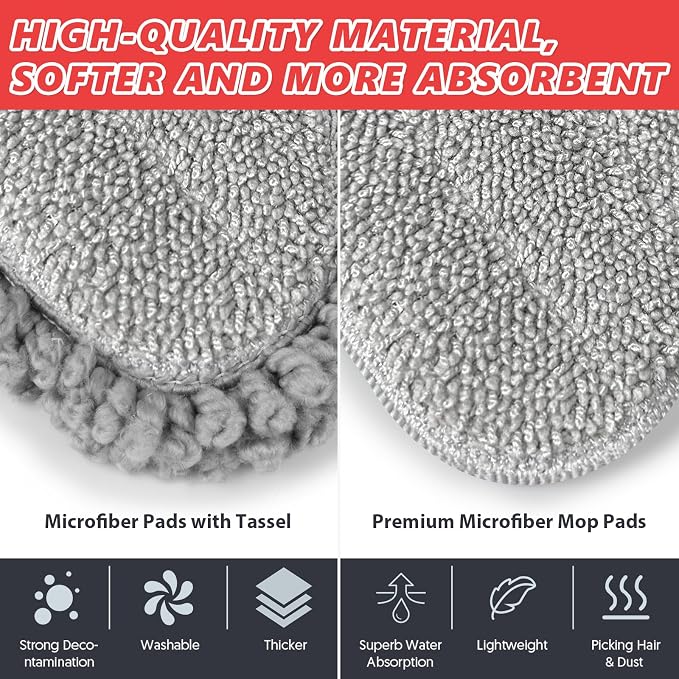 HOMTOYOU Microfiber Hardwood Floor Mop: Spray Mop for Cleaning Wood Floors | Wet Mopping & Dry Sweeping, 3 Reusable Refill Pads, 1Pcs 400+ML Refillable Bottle, 360° Swivel Head, Black