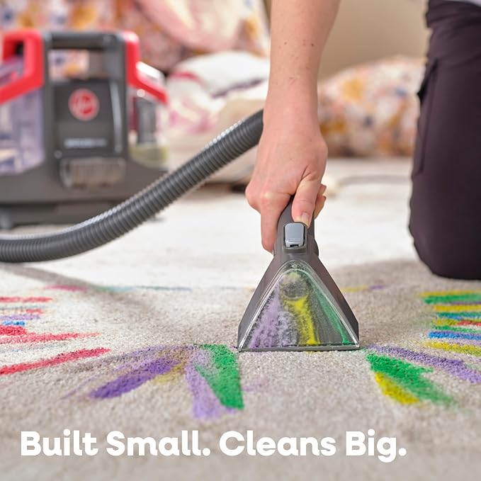 Hoover Spotless Mini Portable Spot Cleaner FH12300, Carpet and Upholstery Cleaner for Stairs, Furniture, Pet Messes and Cars, Compact Design, Easy Fill Tank, Self-Cleaning Hose, Lightweight