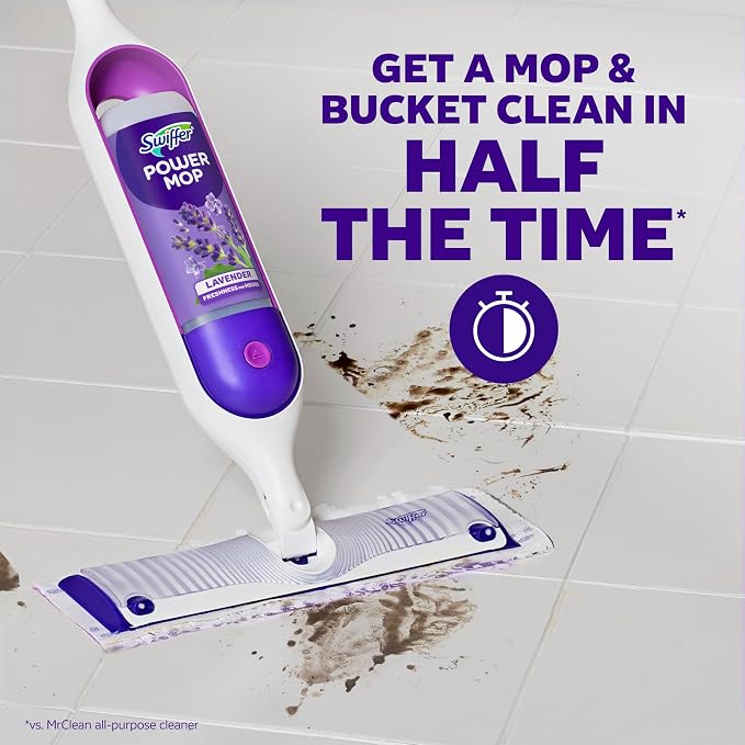 Swiffer PowerMop Floor Cleaning Solution with Lavender Scent, Triple Pack