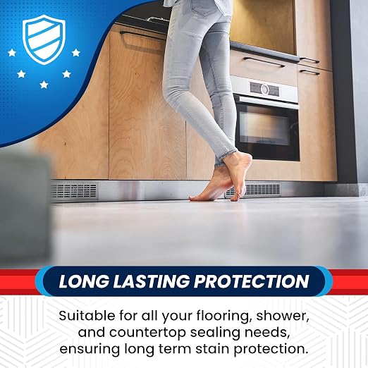 Clean-EEZ Grout Sealer - Protect Your Floors and Showers from Stains - Natural Stone Safe - Water and Oil Shield - Large 32 oz Bottle