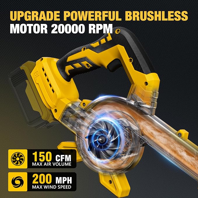 Roof Gutter Cleaning from The Ground, 2-in-1 Cordless Pole Leaf Blower, Handheld & Extension Blower, for Dewalt 20V Battery, Adjustable Angle Nozzle, for Roof, Yard & Patio Cleaning（Tool Only）