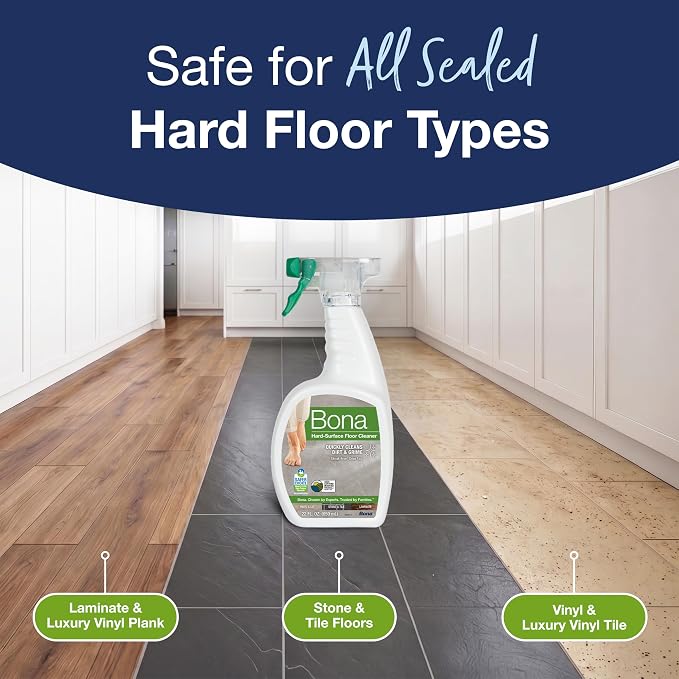 Bona Multi-Surface Floor Cleaner Spray - 32 fl oz - Unscented - Refillable | Residue-Free Floor Cleaning Solution for Stone, Tile, Laminate, and Vinyl Floors