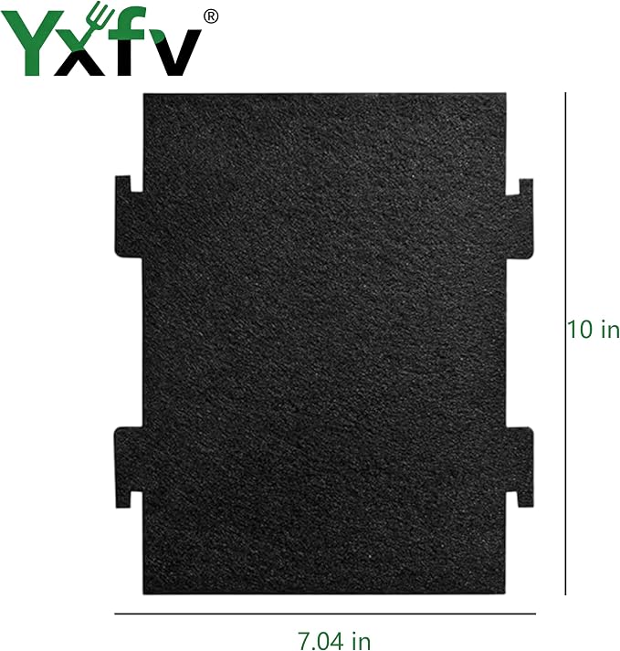 2-Pack Microwave Hood Filter, 9.75x7.25 Carbon | Fits W11282981, 9.75x7.25 activated carbon filter, traps kitchen odors, tool-free install, 2-pack