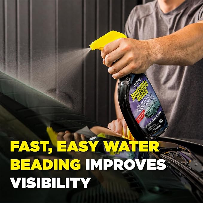 Invisible Glass 92184-2PK Glass Cleaner + Rain Repellent 2-in-1 Windshield and Window Spray, Cleans Auto Glass, Repels Rain, Sleet, Snow, Improves Wet Weather Visibility – 22 fl oz (Pack of 2)