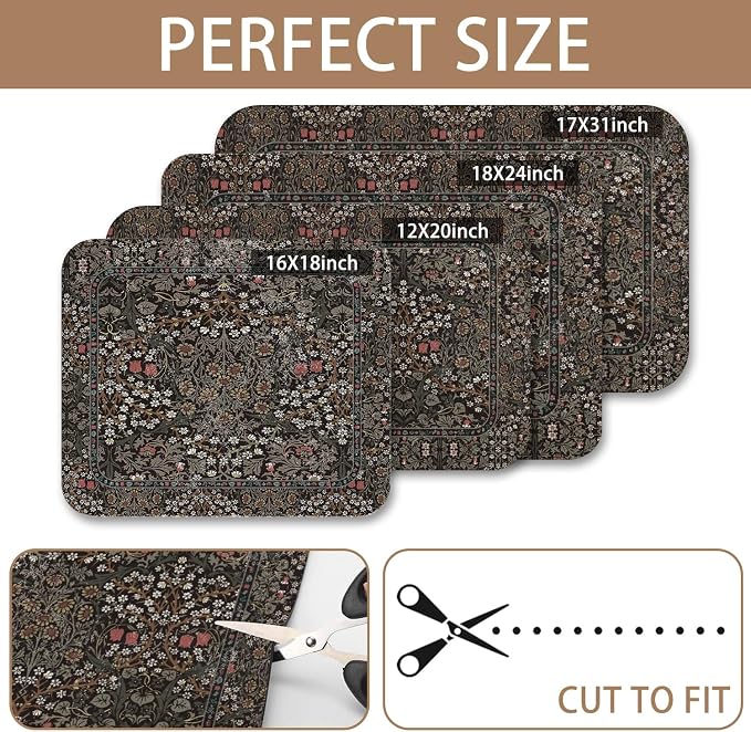 Dish Drying Mat for Kitchen Counter 17x32 Inch, Boho Quick Dry Coffee Mat | Made of super absorbent diatomite that quick dries dishes, coffee machine & sink area. Non-slip rubber base for countertop