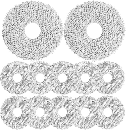 12Pack Microfiber Vacuum Mop Cloth Pad for Dreame X50 Ultra/L20 Ultra/L10s Pro/L10s Pro Gen2/X40 Ultra/for Mova P10/P50 Robot Vacuum,Replacement Part Washing Mopping Pad Mop Pad