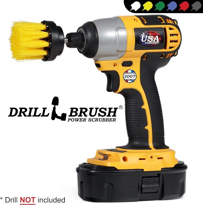 Scrub Brush for Shower - Cleaning Supplies - Scrubbing Bathroom Accessories - Shower Cleaner Brush - Bathtub Scrubber - Sink Cleaner Brush - Tile Grout Cleaner - Shower Door Brush - Glass Door Brush