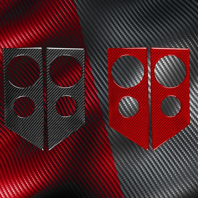 Air Vent Decals Fit for Ford Expedition 2007-2014 Real Carbon Fiber | Central Console Air Vent Decor Accessories|Thick Overlay|Anti-scratch|Self-adhesive