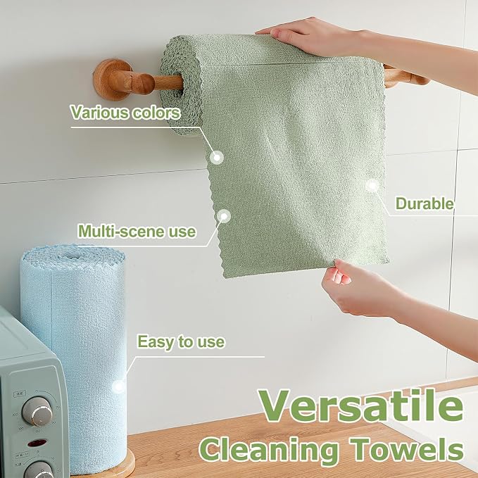 Jessy Home 80 Pack Microfiber Cleaning Cloth Roll Reusable Paper Towels 12"x12" Tear Away Cloth, Microfiber Towels for Cars, Wash Cloths, Lint Free Rags for House, Kitchen,Window,Cleaning Supplies