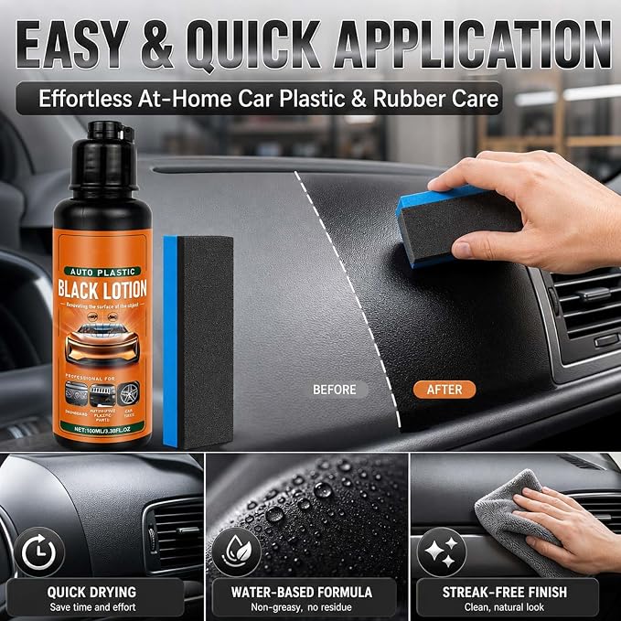 Auto Plastic Black Lotion - Auto Plastic Restorer Black Lotion
