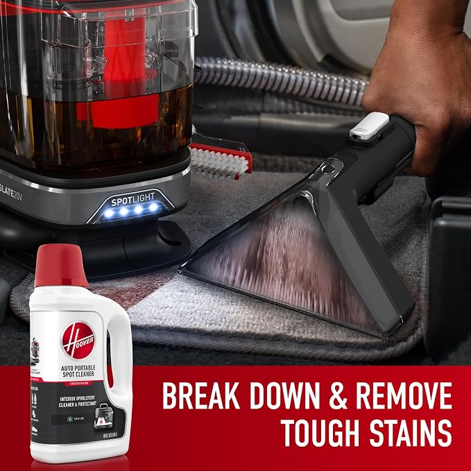 Hoover Auto Portable Spot Cleaner Solution, 64 oz., Fresh Car Scent, Car Interior Upholstery Cleaner and Protectant, Tackles Tough Stains and Pet Messes, Designed for Hoover CleanSlate Spot Cleaners | Car Interior Upholstery Cleaner and Protectant, Tac...