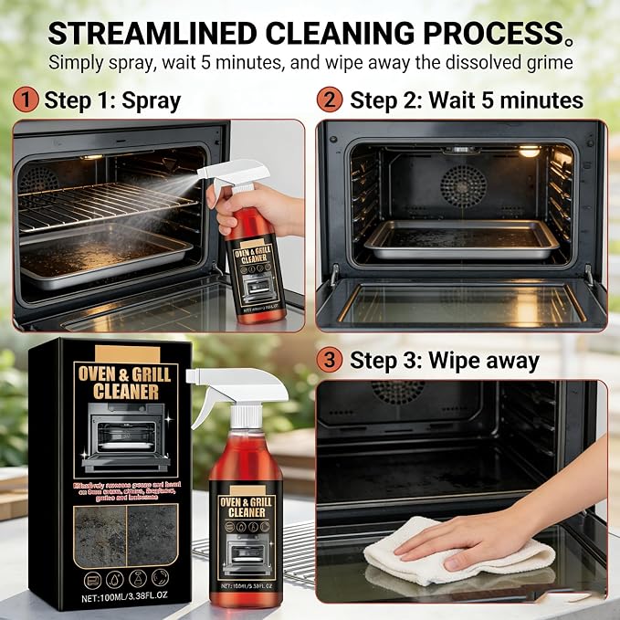 MYSQIHO Kitchen Heavy Oil Cleaner Spray, 100Ml All Purpose Kitchens Heavy Oil Cleaning Agent, Clean Spray Cleaner for Ovens, Countertops, Stovetop (2pcs)