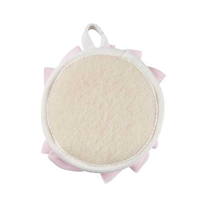 EcoTools EcoPouf Dual Cleansing Pad, Gentle Cleansing Body Scrubber, Exfoliating for Shower & Bath, Pink, 4 Count