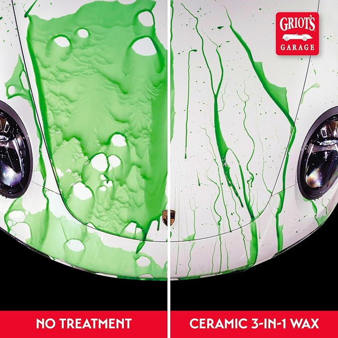 Griot’s Garage Ceramic 3-in-1 Wax, SiO2 Spray for Cars, Trucks, RV’s, Provides Protection and Water Beading on Paint, Wheels, Plastic, Rubber Trim, Chrome, and More, 10983, 1 Gallon
