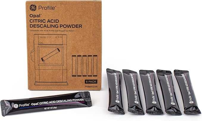 GE Profile Opal Descaling Powder, Removes mineral deposits and scale build-up, Enhanced Ice Performance, 6 Pack Kit