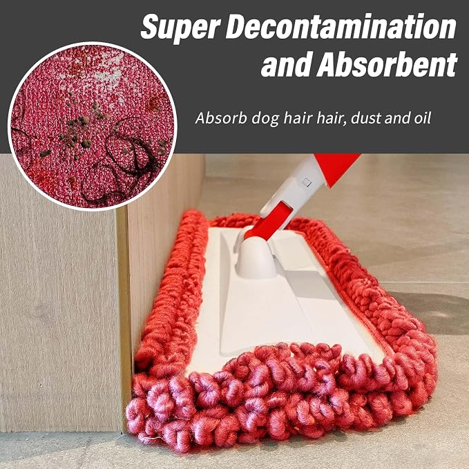 16.5" Microfiber Mop Pads Refills, 3 Pack Reusable Replacement Heads | reusable wet mop refills, machine washable for 14-16 inch spray mops, hardwood floors, dust cleaning & scrubbing