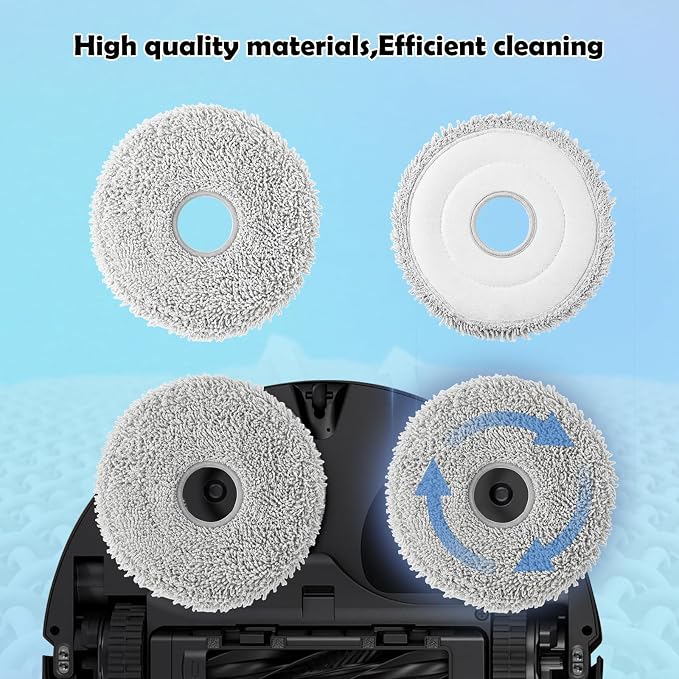 8 Pack Reusable Mop Pads for Dreame L10s, L40, X40, X50 Robot Vacuum | for Mova V50/E40/P10/P50 Pro Ultra, L50/X30/D30/L20/L40s Ultra/L10s Pro Ultra/L10s Ultra Gen2 Microfiber Washable Mop Cloth