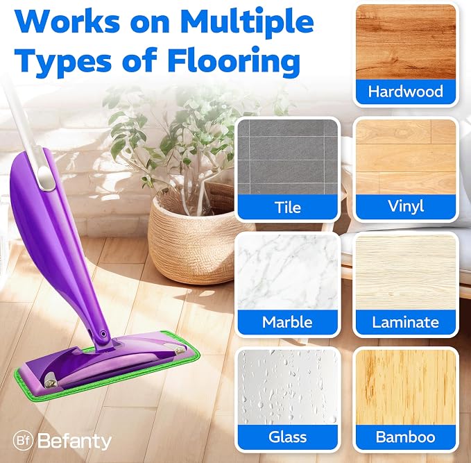 4 Pack Reusable Mop Pads, Compatible with Wet Jet, Wet Pads Refill for WetJet, Microfiber Cloths for Hardwood Floors Cleaning, Machine Washable Mop Pads, Wet Dry Use, Scraper Included