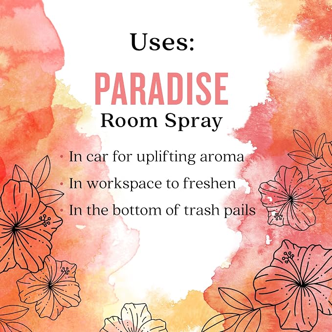 Aura Cacia Paradise Room Spray 8 Fl. oz. - Light Aroma, No Synthetic Fragrances