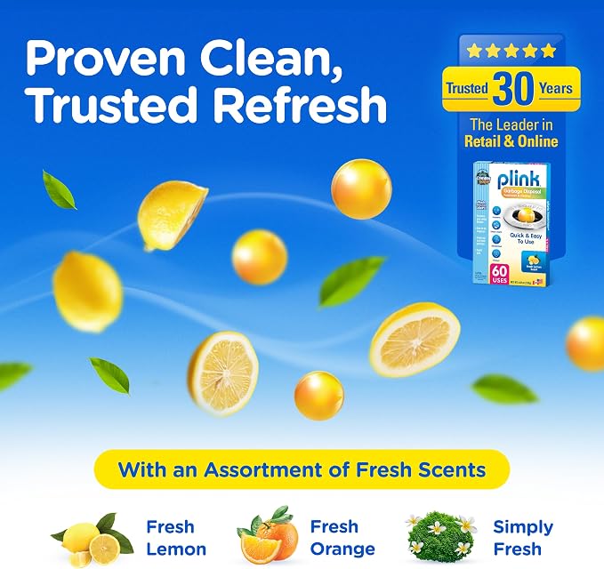 Compac Home [[60 Count]] Plink Garbage Disposal Cleaner and Deodorizer VALUE PACK - Lemon