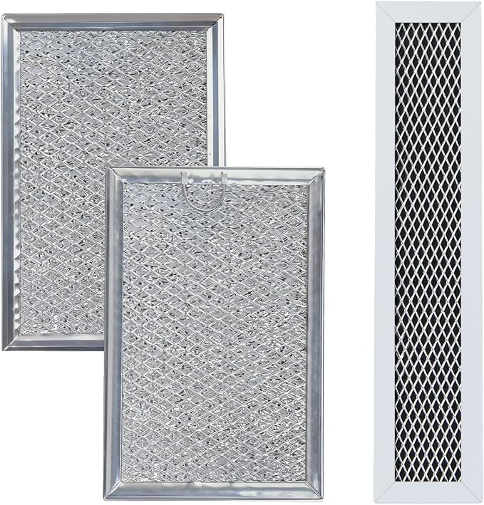 Microwave Filter Compatible with GE JVM3160RF1SS,JVM3160RF2SS, JVM3160RF3SS,JVM3160RF4SS, JVM3160RF5SS,JVM3160RF6SS(Charcoal&Grease Filter Set)-OEM Quality