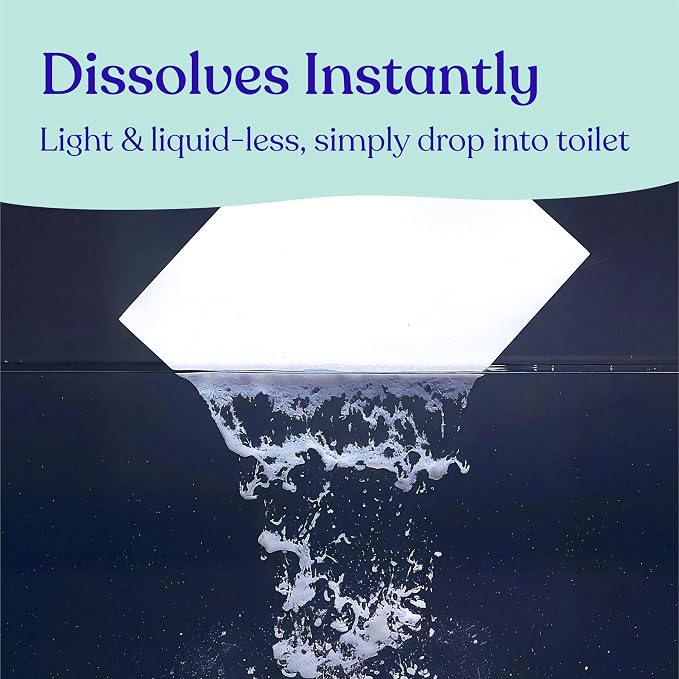 Lazy Coconuts Toilet Bowl Cleaner Strips - 60 Cleans, Plastic-free, Dye-free, With Lemon Essential Oil