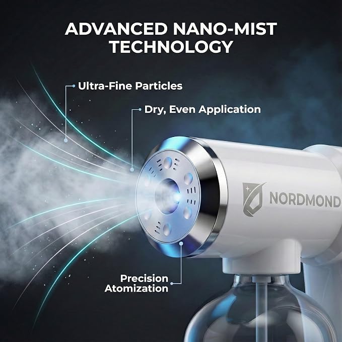 The Original Disinfectant Fogger Machine - Professional Sanitizer Sprayer - ULV Atomizer & Nano Steam Gun – Rechargeable Barber Spray Gun with Blue Light V2