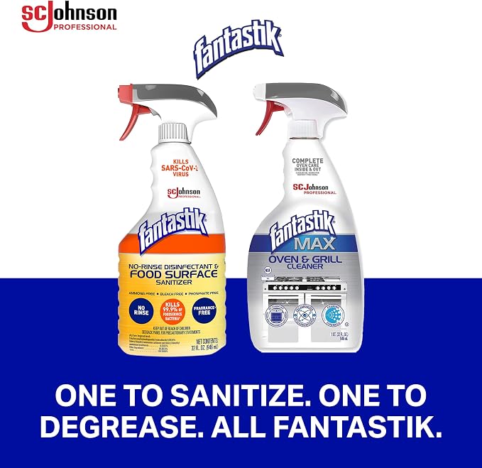 SC Johnson Professional Fantastik Max Oven & Grill Cleaner Spray, Cleans Inside and Out, 32 Fl Oz