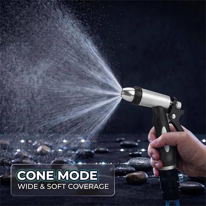 GREEN MOUNT Heavy Duty Hose Nozzle, High Pressure Water Nozzle for Garden & Car Wash, 2-Pack