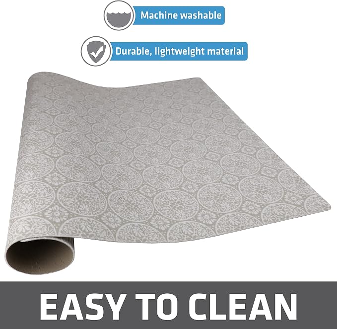 Drymate Jumbo XL Dish Drying Mat (19”x24”), Low-Profile, Super Absorbent, Quick Dry Fabric, Waterproof & Slip-Resistant, for Kitchen Counter, Trimmable, Easy to Clean (USA Made)(Tan)