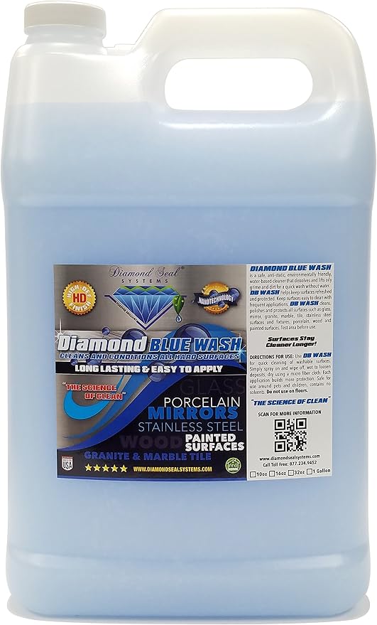 Nano-Tech Repellent Wash - Multi-Surface Glass Cleaner Spray for Granite, Wood, Stainless Steel & Kitchen Appliances - Cleaning Supplies - Made in USA 1 Gallon