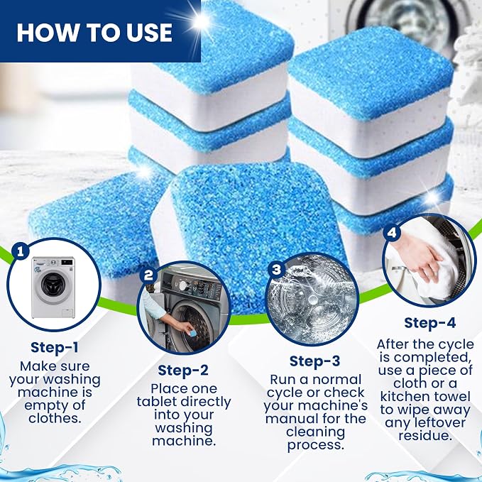 True Fresh 25 Washing Machine Cleaner Tablets & 24 Garbage Disposal Cleaner Tablets, Perfect Combo for sink and washers, Compatible with all washing machines and disposal brands - 12 Month Supply