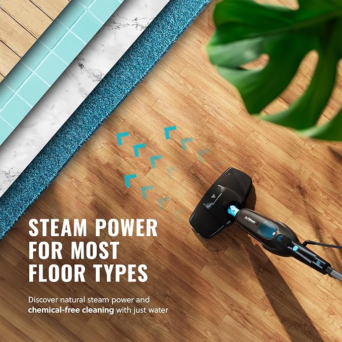 PurSteam Multi-Surface Steam Mop Floor Cleaner for Hardwood, Tile & Carpet | Multi-Surface Floor Cleaner for Hardwood, Tile, Laminate & Carpet | Fast Heating, Lightweight & Chemical-Free Cleaning