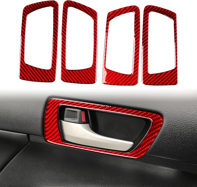 Real Carbon Fiber Trim for Toyota Camry Accessories | for 2012 2013 2014 Inner Door Handle Panel Interior Thick Overlay Decal