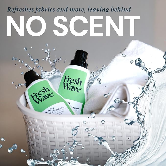 Fresh Wave Laundry Booster Scent and Odor Eliminator, 24 oz, 2-Pack | Plant-based formula, No phthalates or harsh chemicals, Fabric deodorizer for pet bedding and activewear, Use in wash or rinse