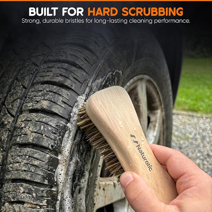 All-Natural Wooden Scrub Brush Set | Wooden Handle | Palmyra Bristle Brush for Cleaning | Eco Friendly Cleaning Products | Scrub Brush Set of 2
