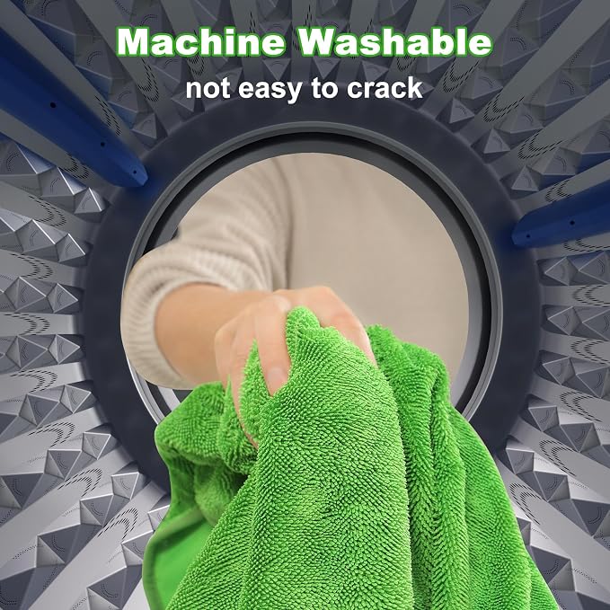 JOYMOOP Microfiber Towels for Cars, 35.4" x 23.6" Car Drying Towel, Green Reusable Car Towel, Quick Drying Car Microfiber Cleaning Cloth for RVs, SUVs, Trucks