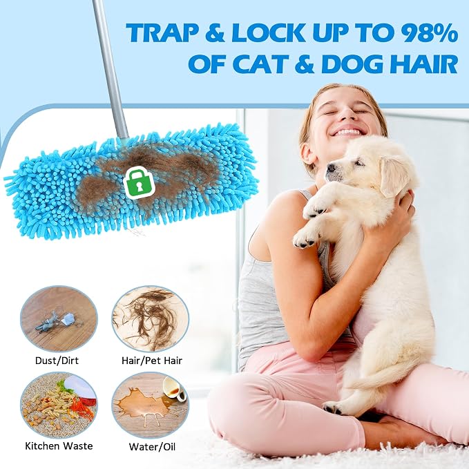 4PCS 13''~16'' Microfiber Dust Mop Pads Compatible with Leifheit 55210 | Reusable Mop Refills,Replacent Wet Mopping Pad & Washable Dry Sweeping Cloths for Hardwood Floor/Tile/Marble Cleaning