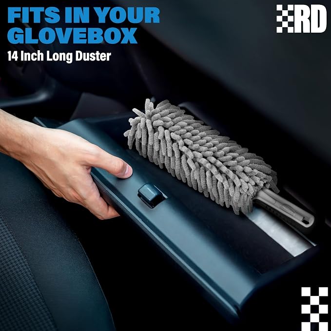Relentless Drive Car Duster Interior 14" – Dash Duster for Women & Men | Chenille car accessories, lint & scratch-free, essentials for interior