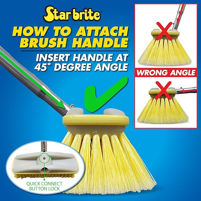 STAR BRITE Deluxe Medium Wash 8" Brush Head with Bumper, Dual Connections