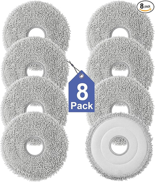 8 Pack Reusable Mop Pads for Dreame L10s, L40, X40, X50 Robot Vacuum | for Mova V50/E40/P10/P50 Pro Ultra, L50/X30/D30/L20/L40s Ultra/L10s Pro Ultra/L10s Ultra Gen2 Microfiber Washable Mop Cloth