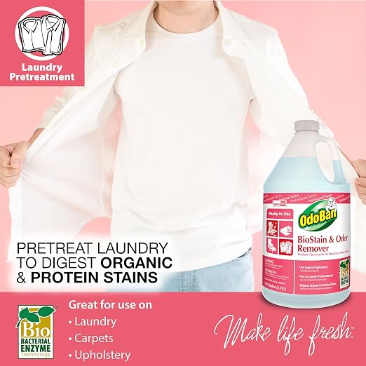OdoBan Professional Series Ready-to-Use Air Cherry Liquid Air Freshener (1 Gallon) and Biostain and Odor Remover (1 Gallon)